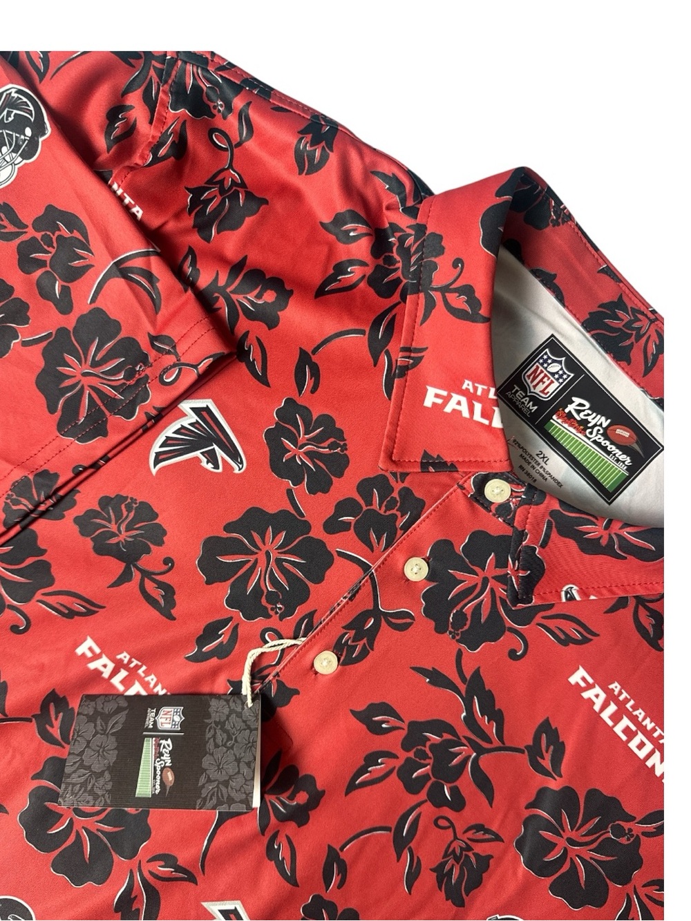 NWT Atlanta Falcons Reyn Spooner 2XL XXL Pua Performance Polo 50 UPF Sun Protect